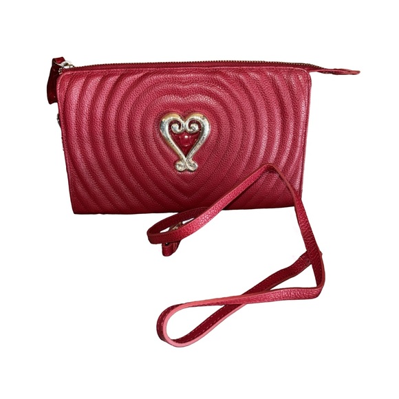 Brighton Red Puffy Love Quilted Red Heart-Embellished Clutch